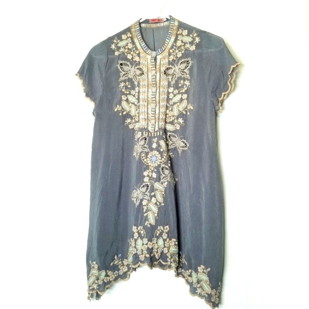 Johnny Was Blouse Great Victorian style butterfly embroidery embroidered XS